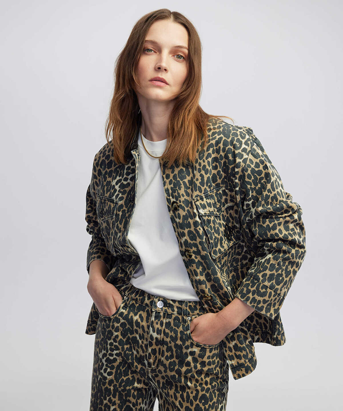 Zoomed Leopard Print Coat