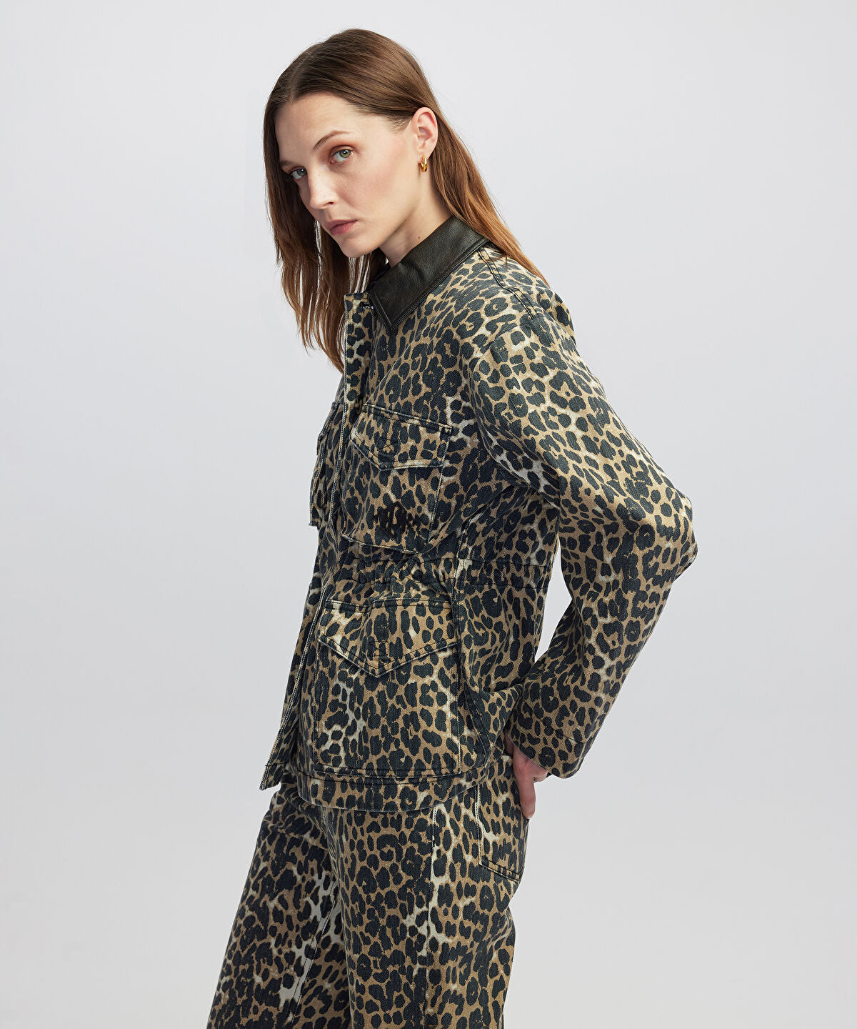 Zoomed Leopard Print Coat
