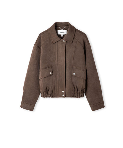 Suede-Effect Coat