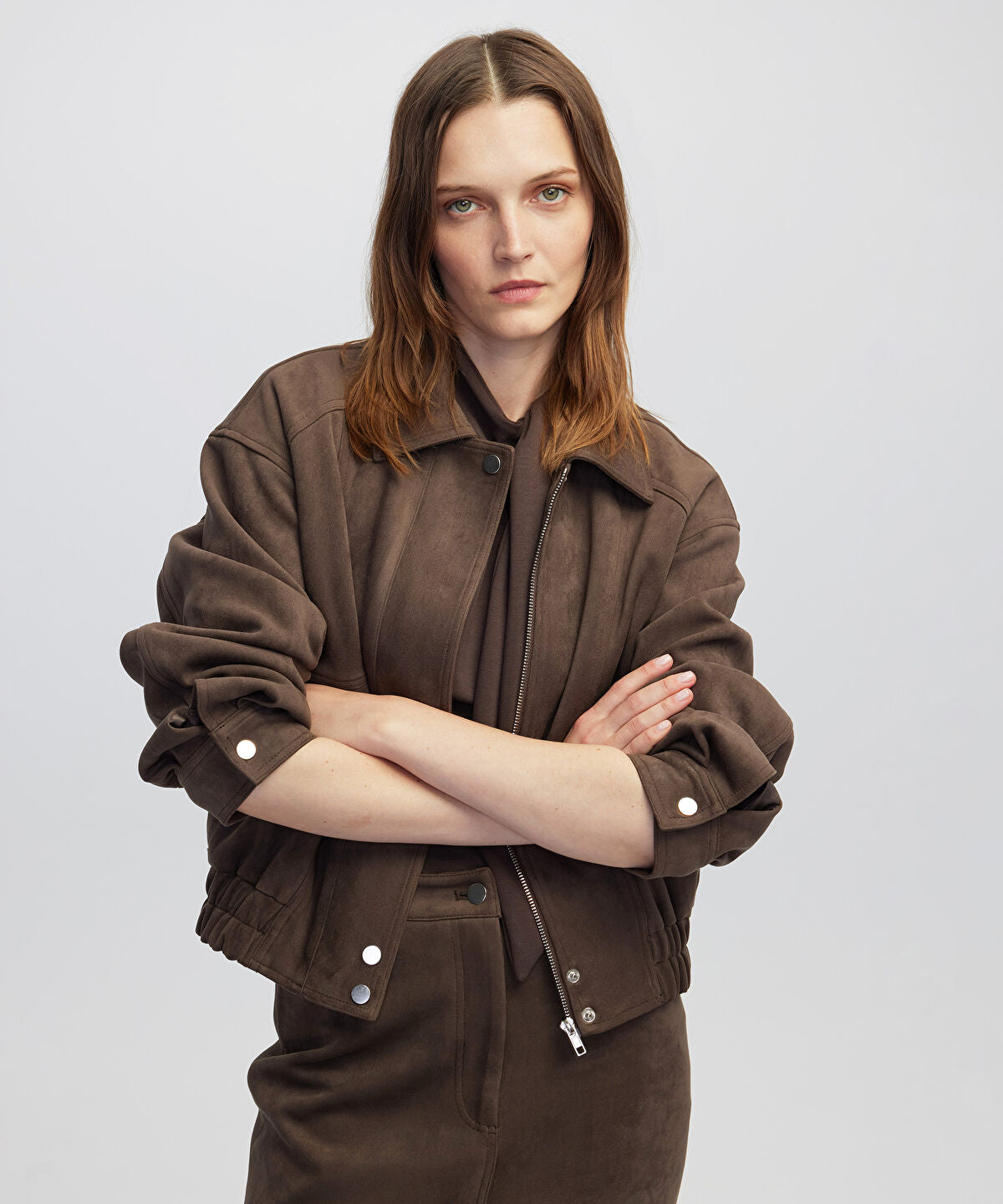 Zoomed Suede-Effect Coat