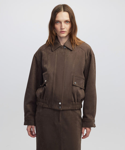 Suede-Effect Coat