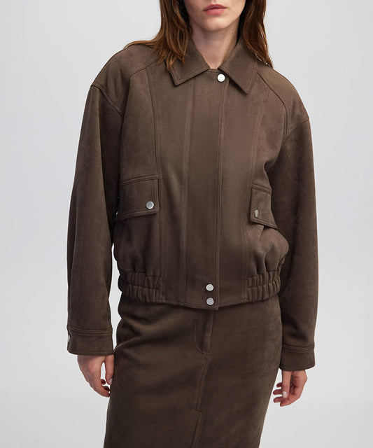 Suede-Effect Coat