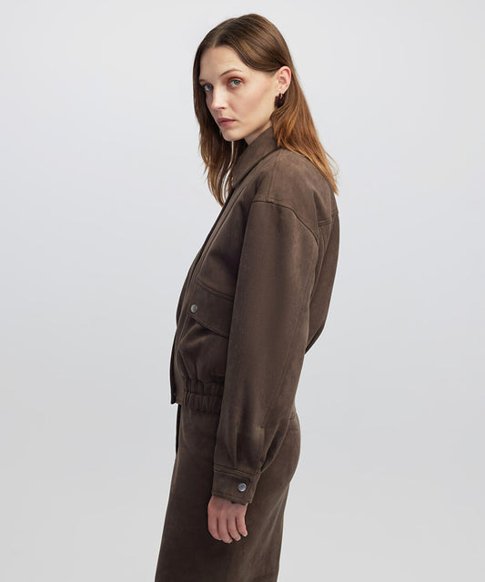 Suede-Effect Coat
