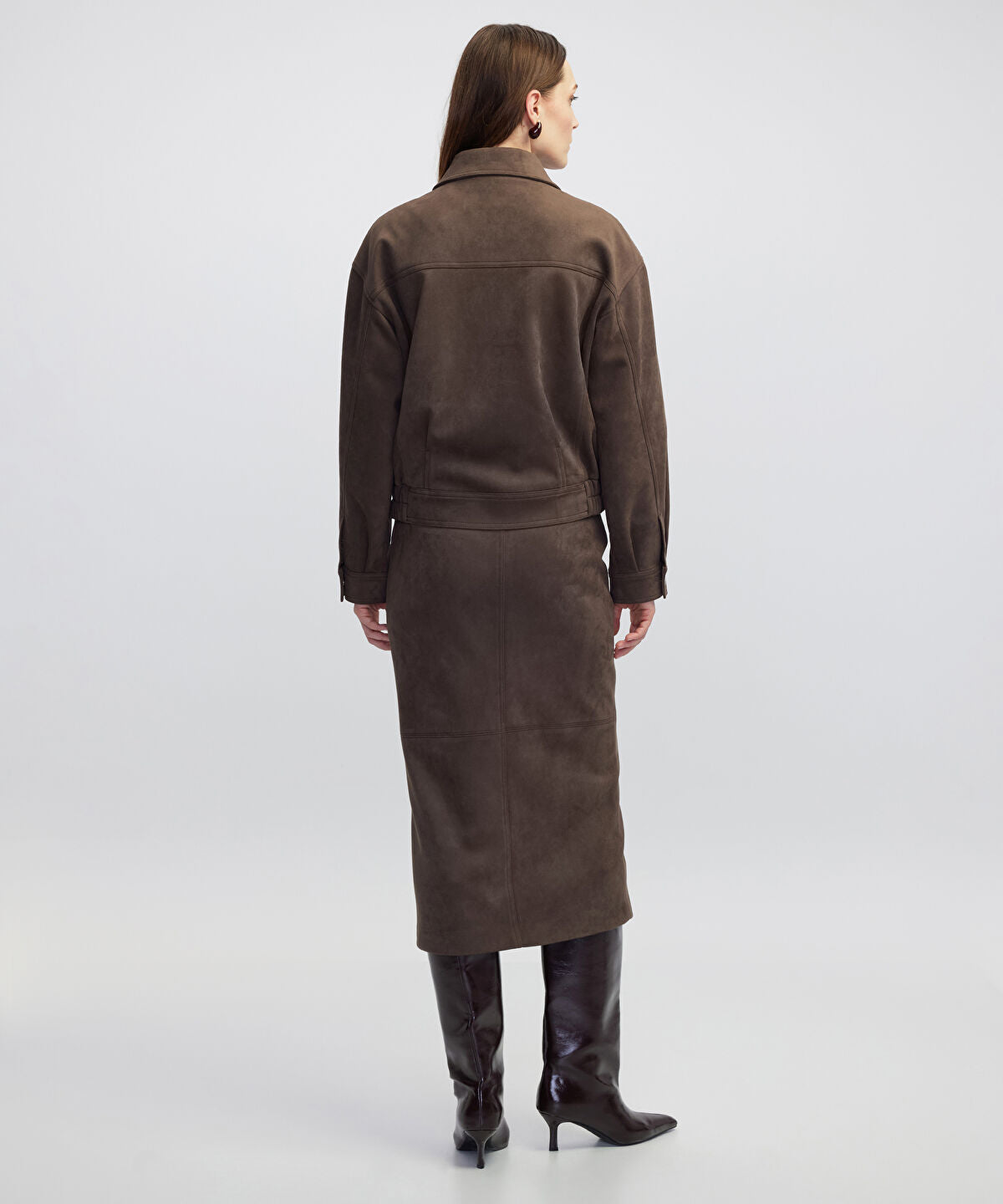 Zoomed Suede-Effect Coat