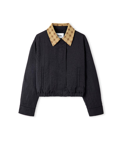 Monogram-Collared Bomber Coat