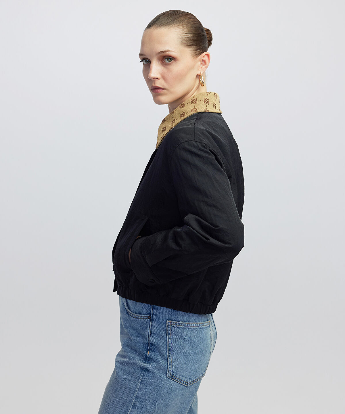Zoomed Monogram-Collared Bomber Coat