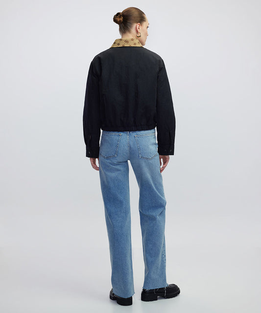Monogram-Collared Bomber Coat
