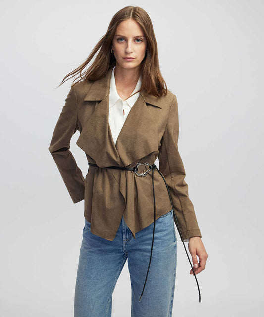 Suede-Effect Coat