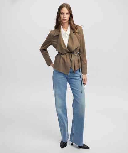 Suede-Effect Coat