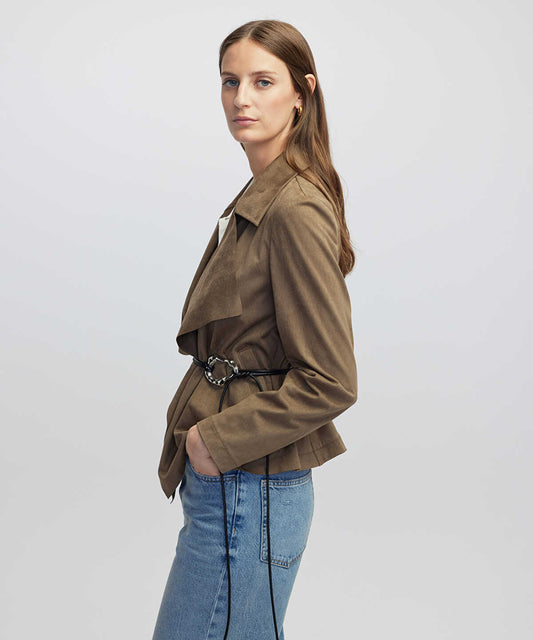 Suede-Effect Coat