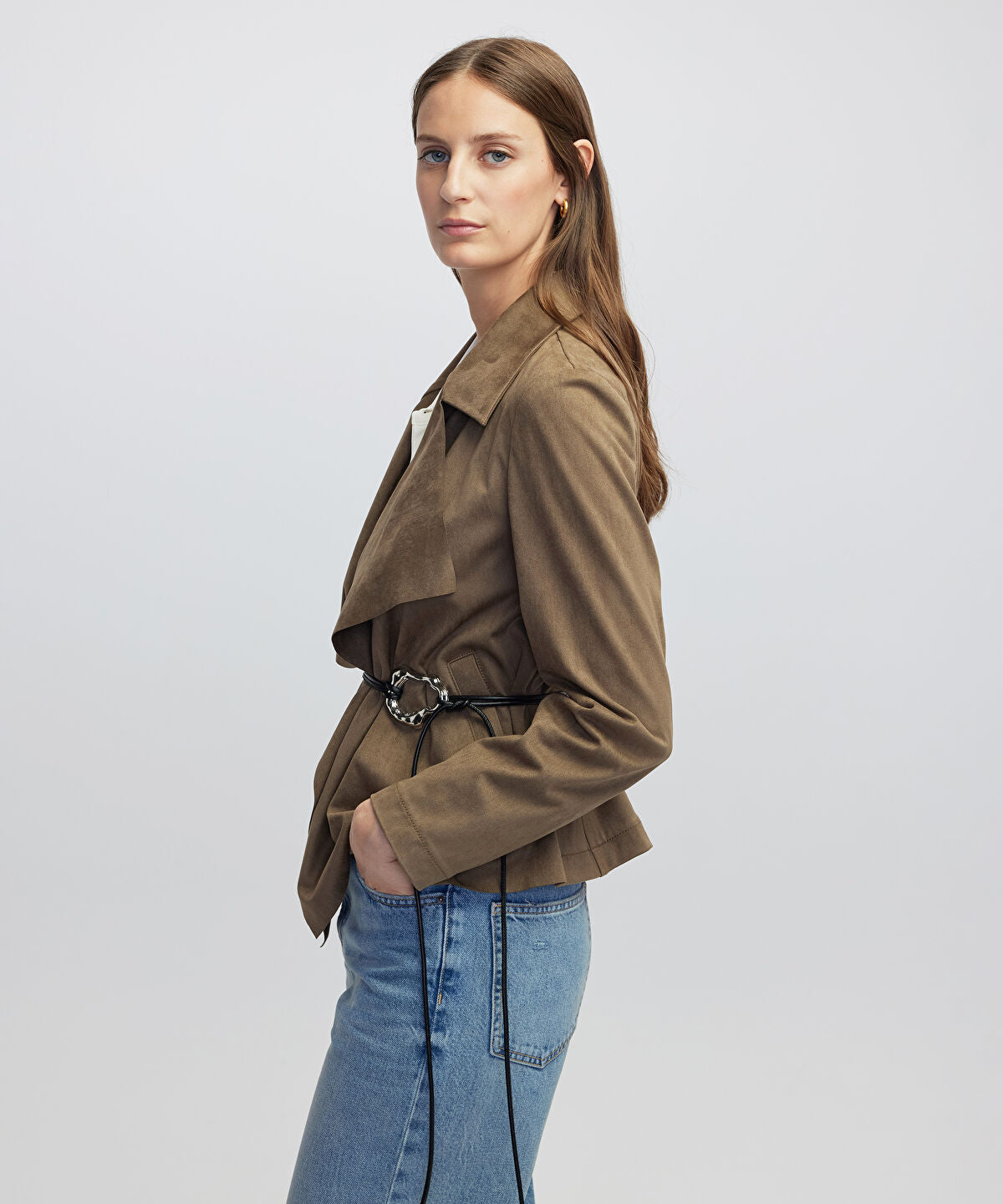 Suede-Effect Coat