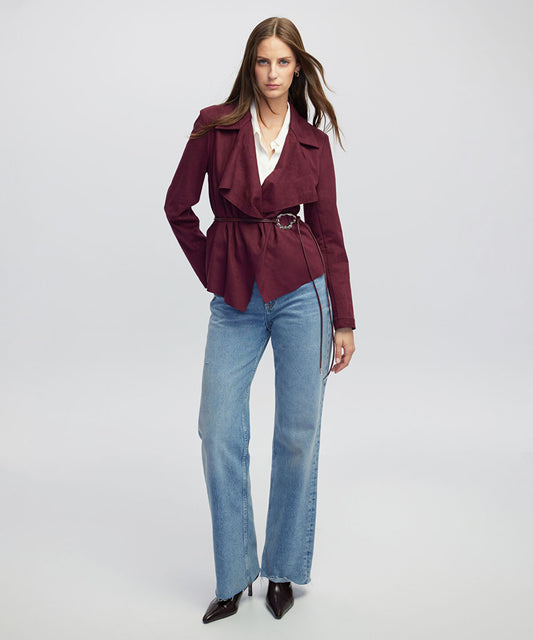 Suede-Effect Coat