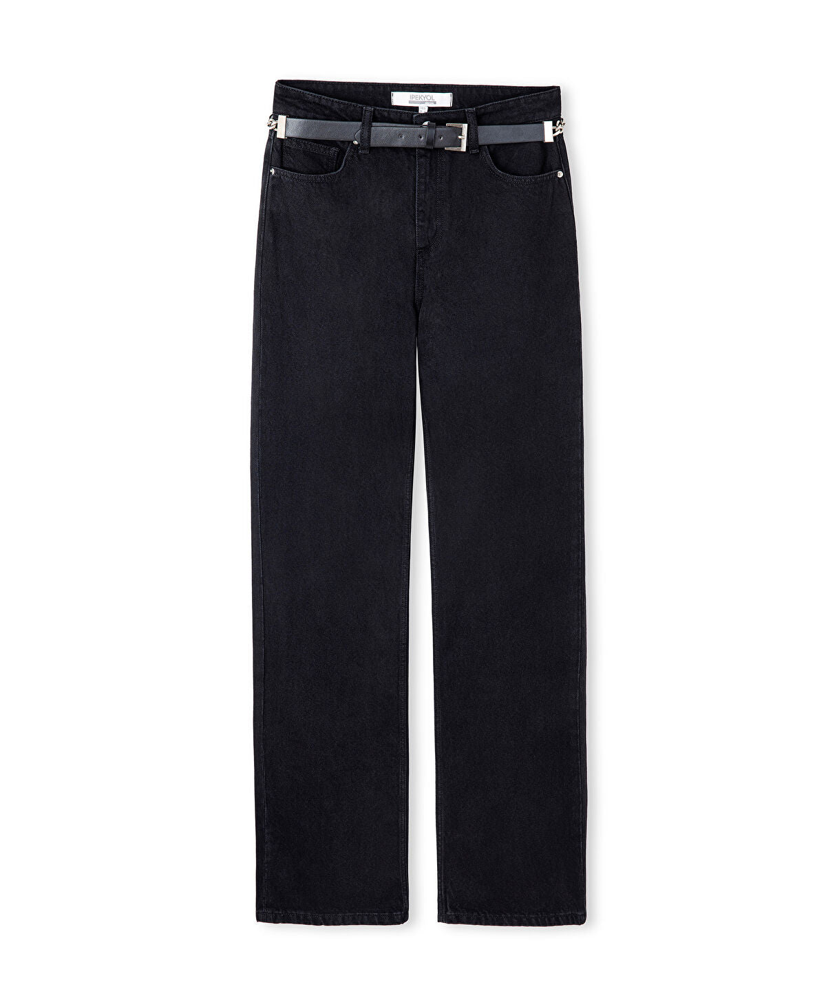 Belted Wide-Leg Jeans