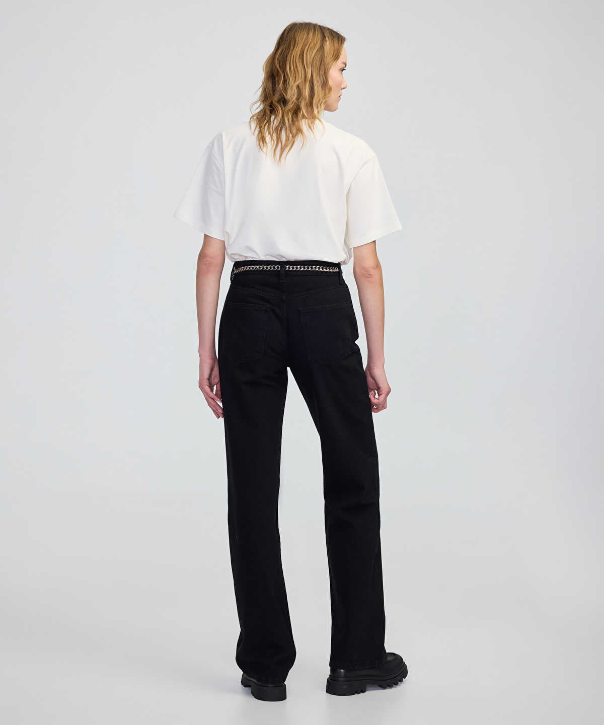 Belted Wide-Leg Jeans