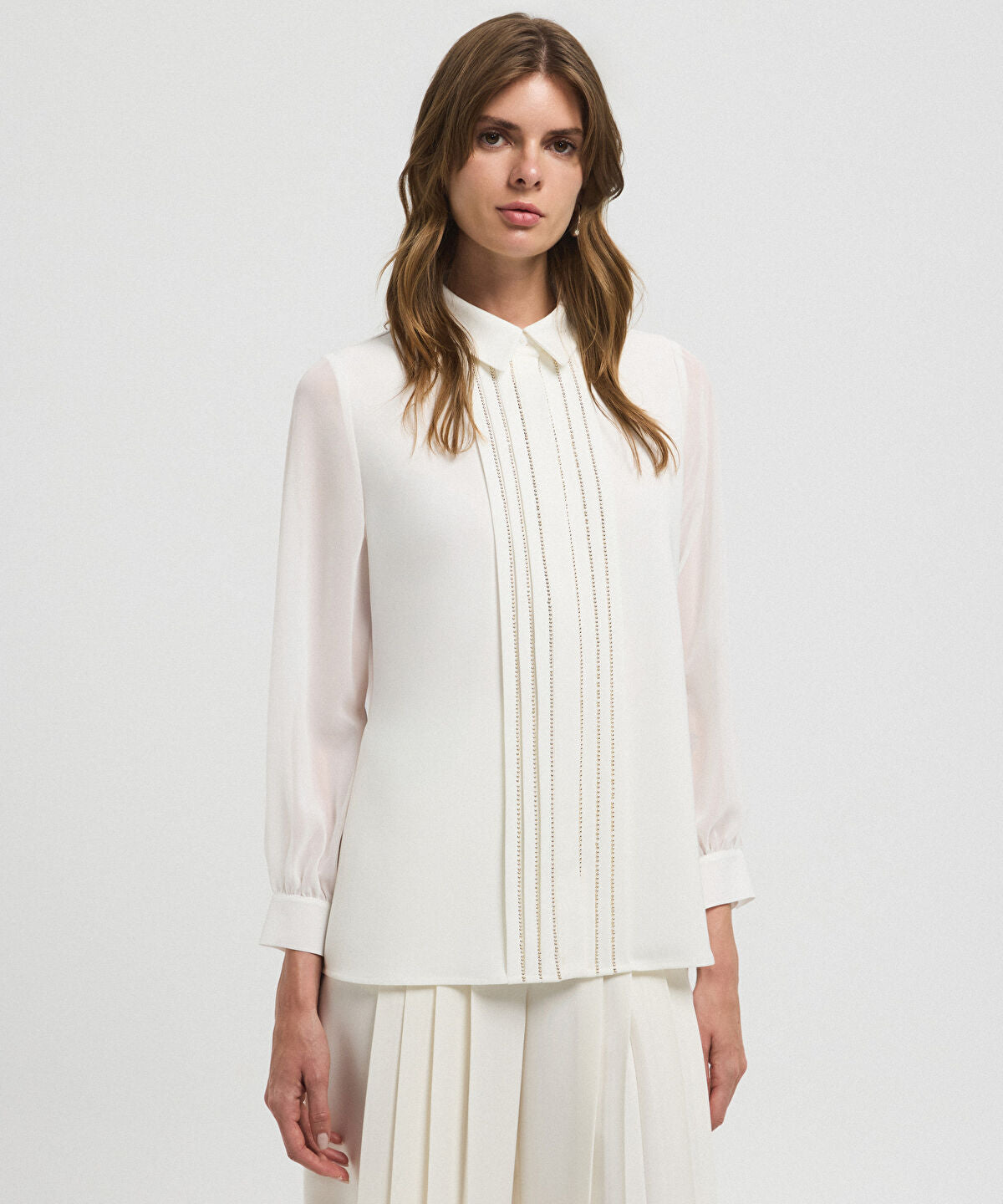 Shirt with Embellished Placket 