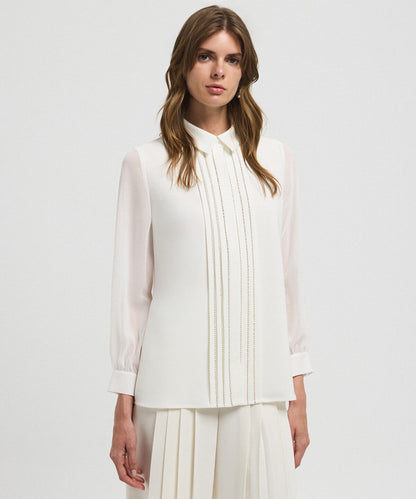 Shirt with Embellished Placket 