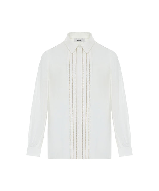 Shirt with Embellished Placket 
