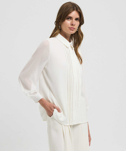 Shirt with Embellished Placket 