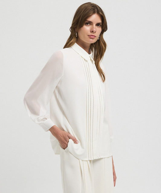 Shirt with Embellished Placket 
