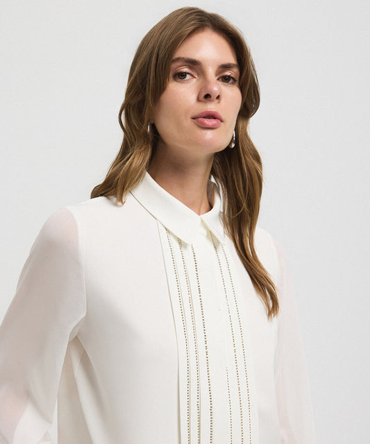 Shirt with Embellished Placket 