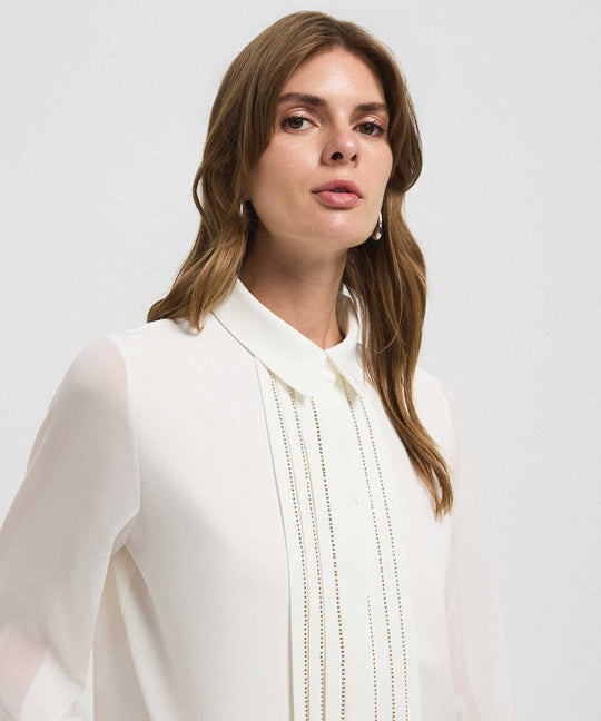 Shirt with Embellished Placket 