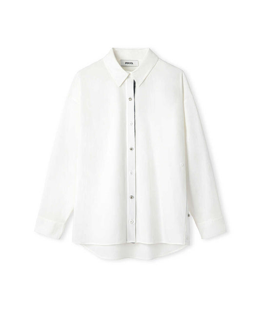 Poplin Shirt with Mixed Buttons