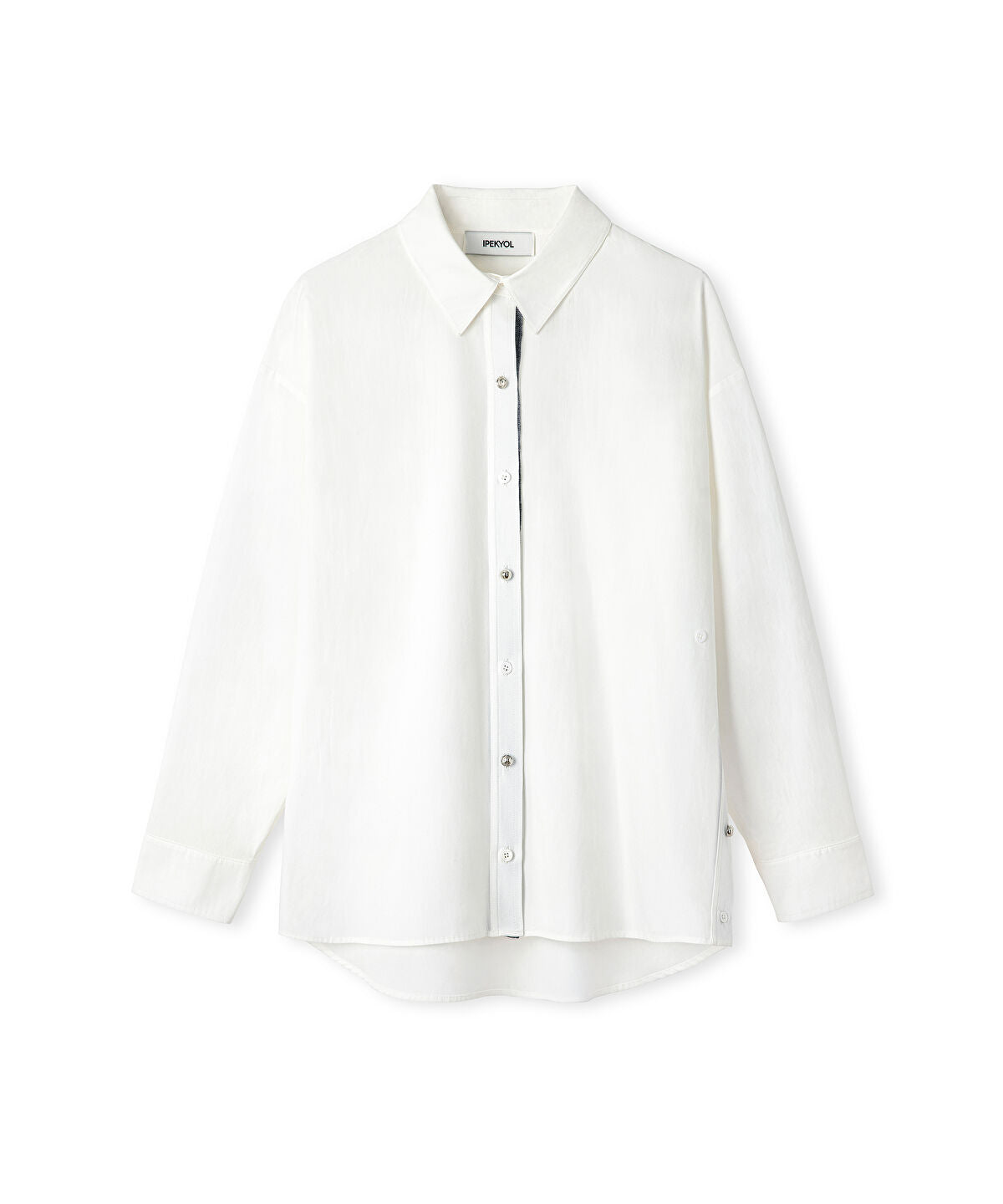 Poplin Shirt with Mixed Buttons
