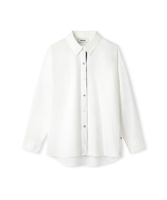 Poplin Shirt with Mixed Buttons