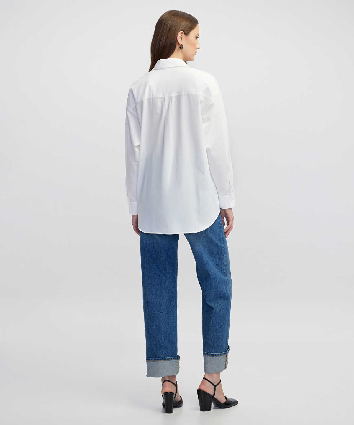 Zoomed Poplin Shirt with Mixed Buttons