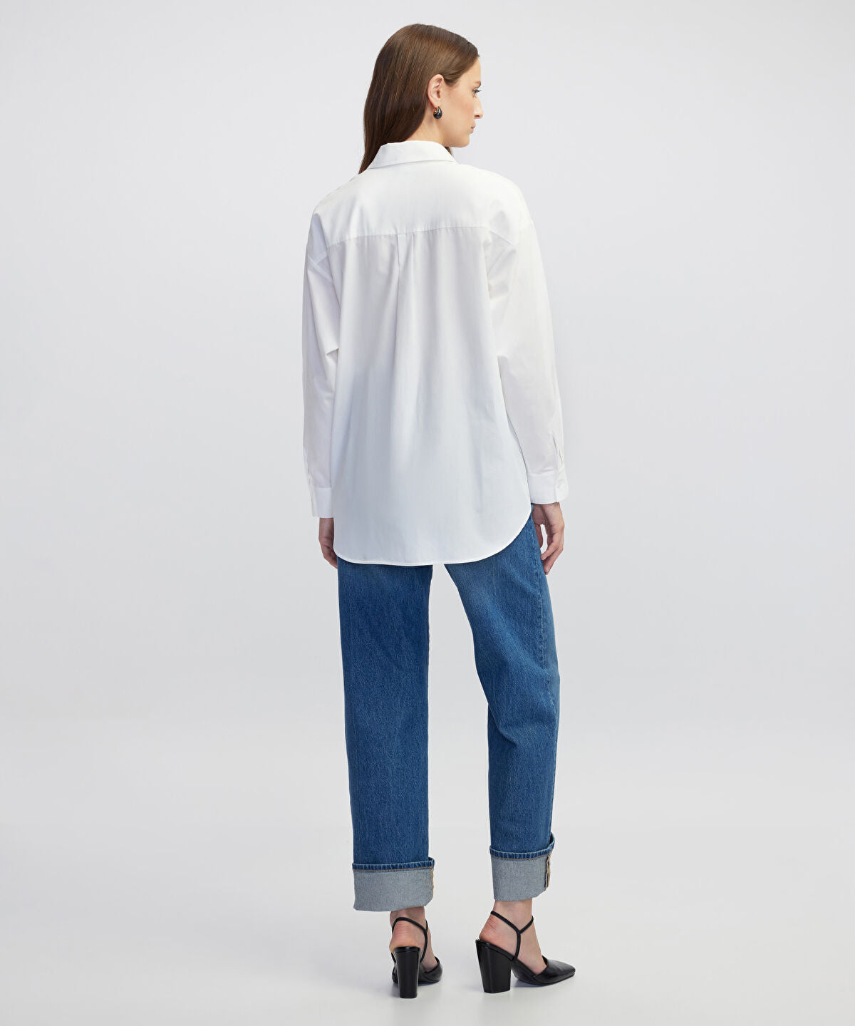 Zoomed Poplin Shirt with Mixed Buttons