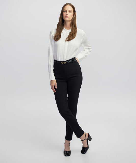 Silk shirt with pintucks