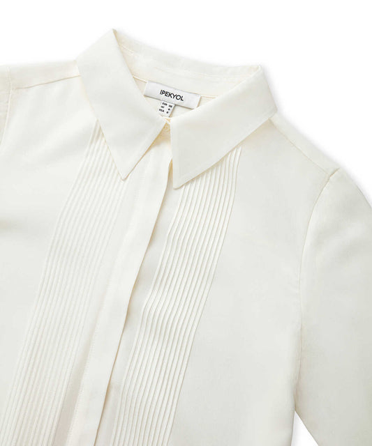 Silk shirt with pintucks