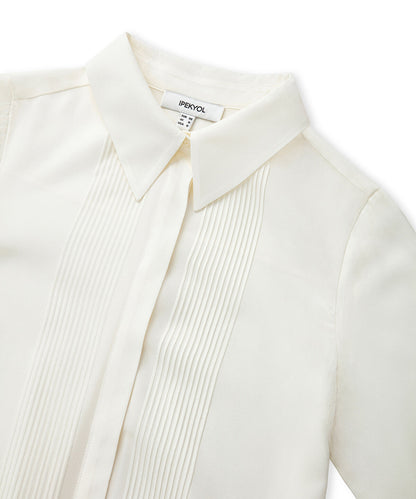 Silk shirt with pintucks