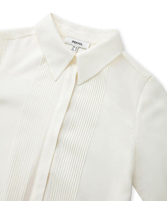Silk shirt with pintucks