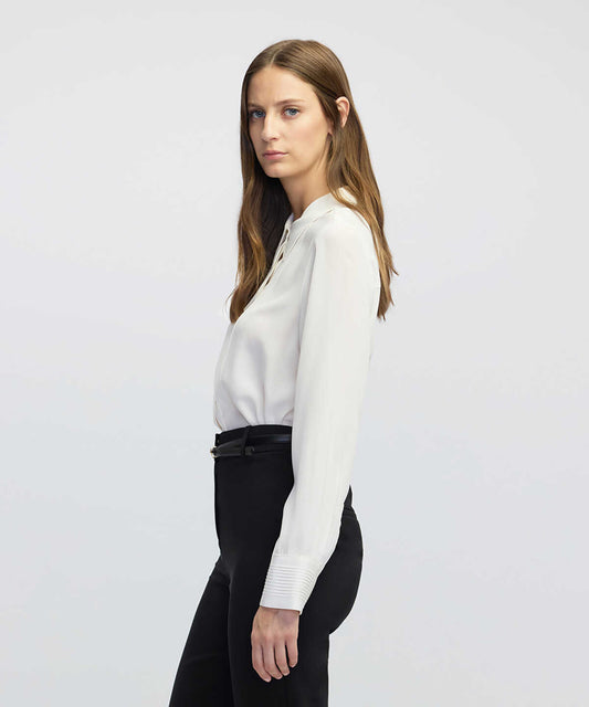 Silk shirt with pintucks