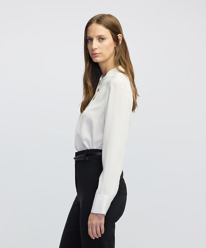 Silk shirt with pintucks