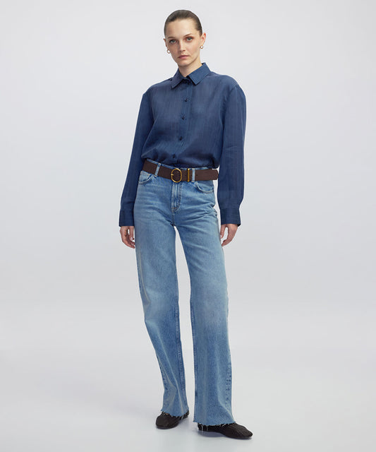 Adjustable Back Hem Shirt