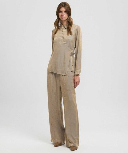 Asymmetric Tie Waist Shirt 