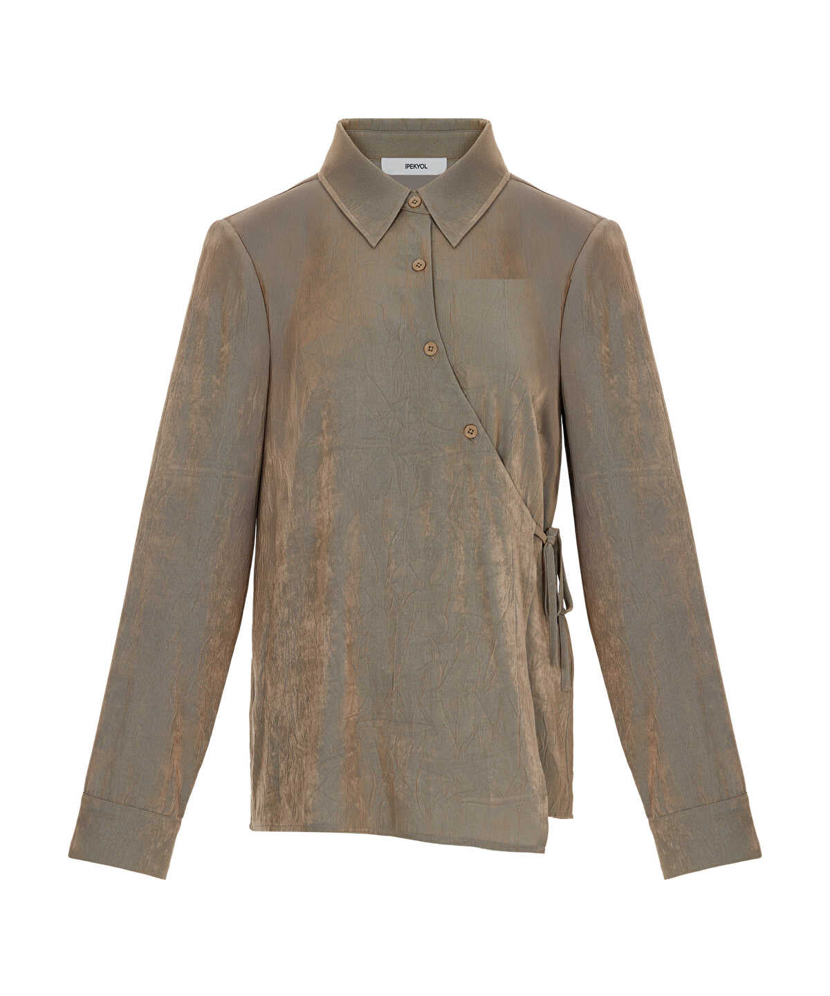 Zoomed Asymmetric Tie Waist Shirt 