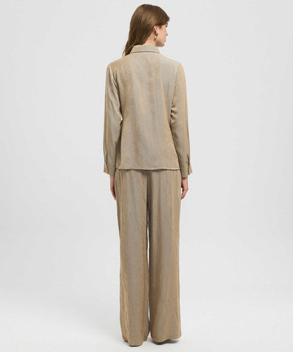 Asymmetric Tie Waist Shirt 