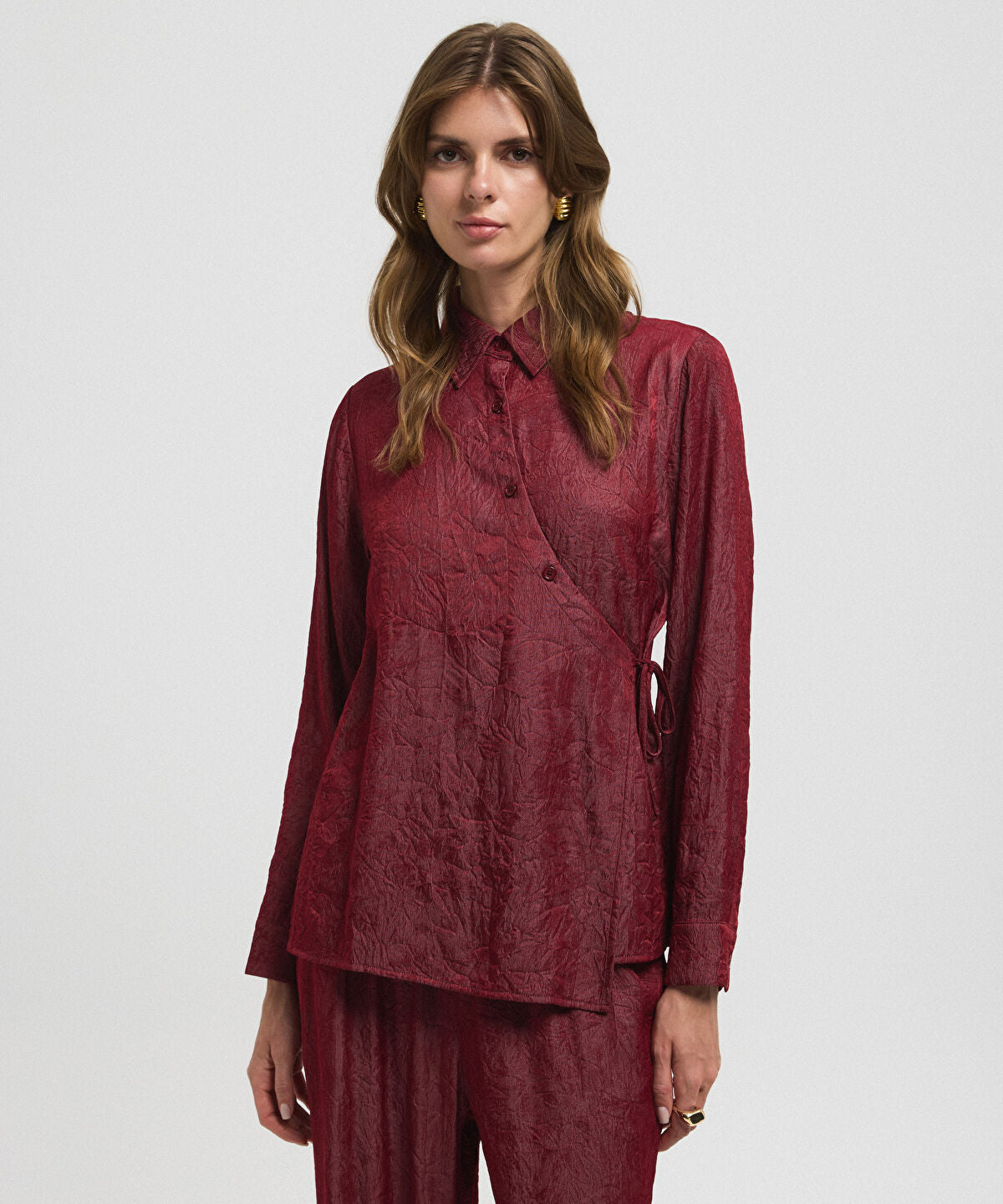 Asymmetric Tie Waist Shirt 