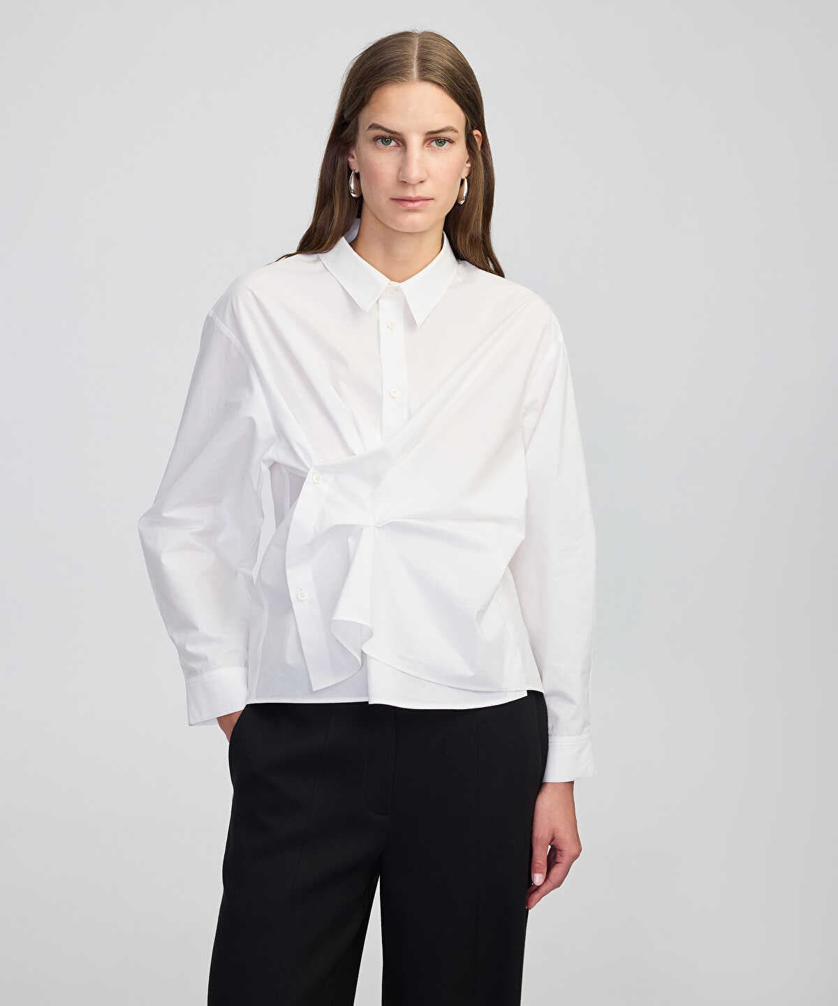 Zoomed Asymmetric Poplin Shirt