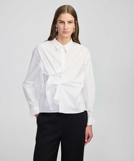 Asymmetric Poplin Shirt