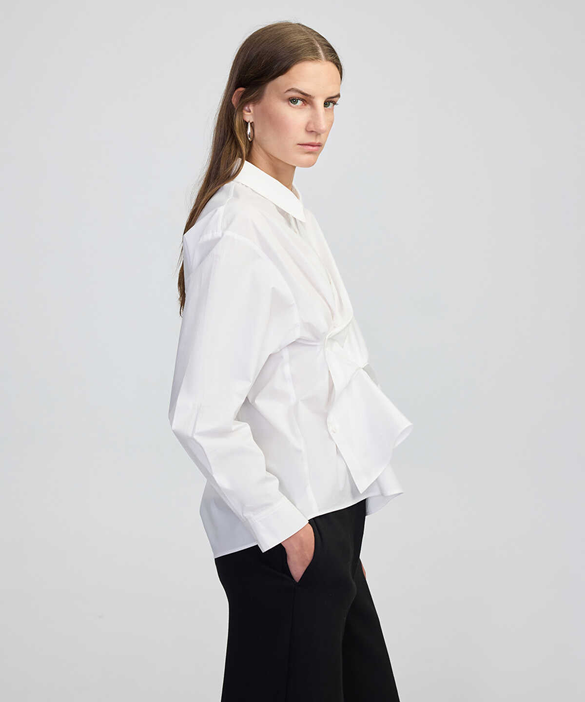 Zoomed Asymmetric Poplin Shirt