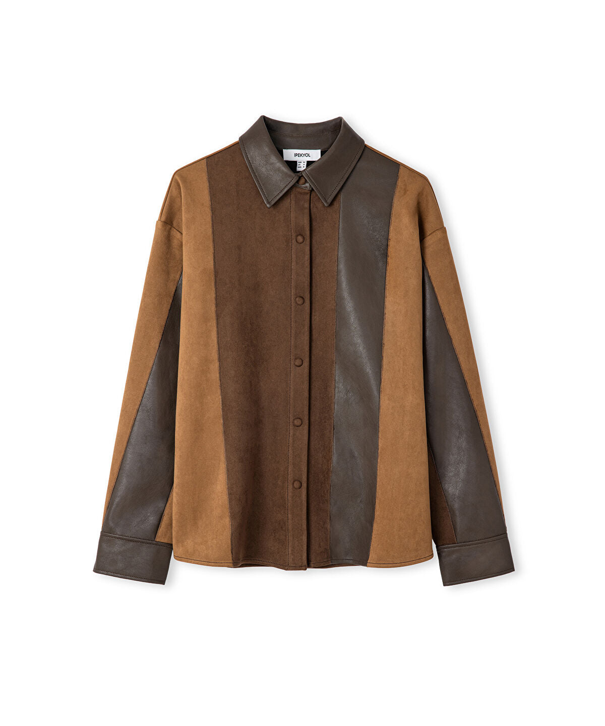 Zoomed Color-Block Mixed Shirt