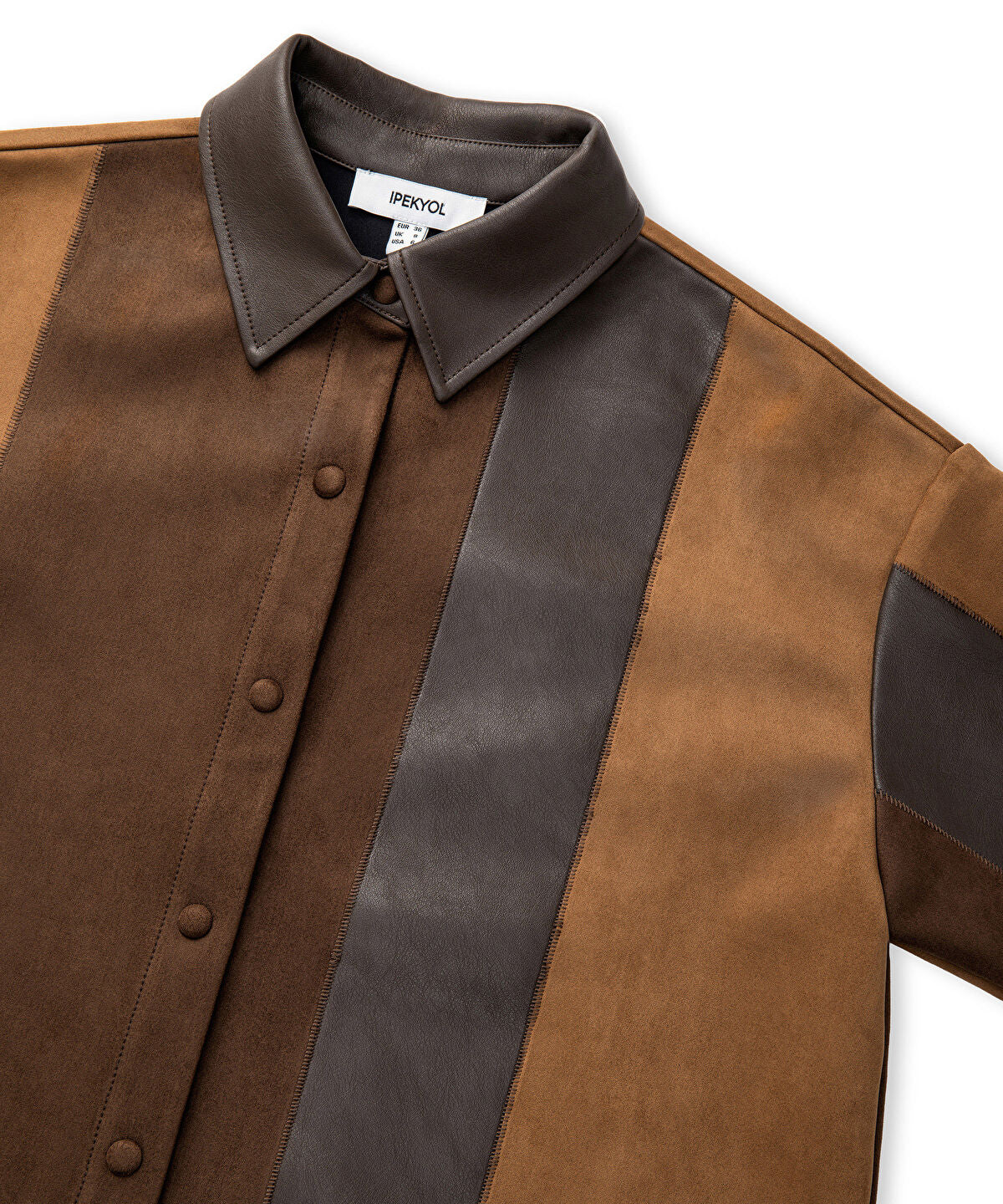 Zoomed Color-Block Mixed Shirt