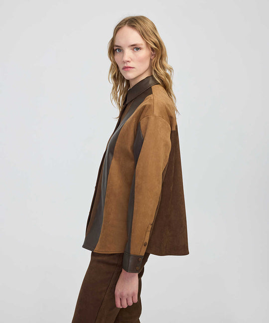 Color-Block Mixed Shirt