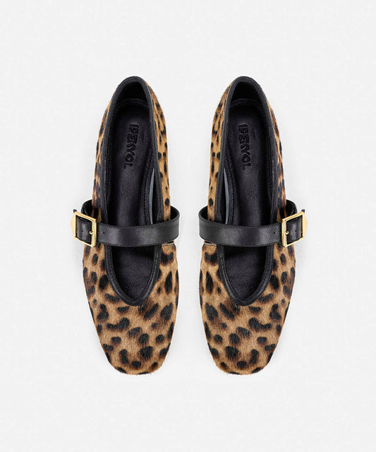 Leopard Print Pony Hair Flats