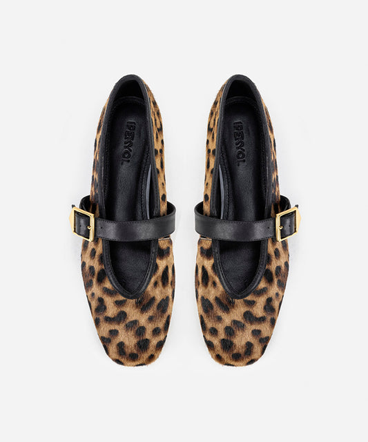 Leopard Print Pony Hair Flats