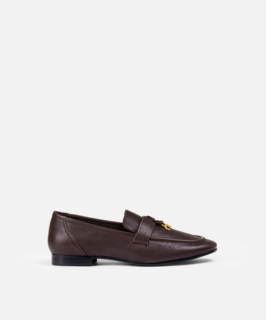 Embellished Leather Loafers